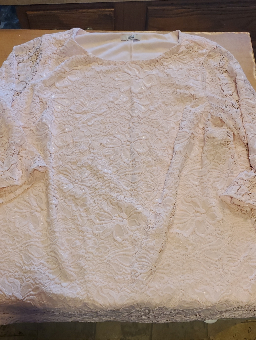 Lace Overlay Women's  Blouse Croft&barrow 1x